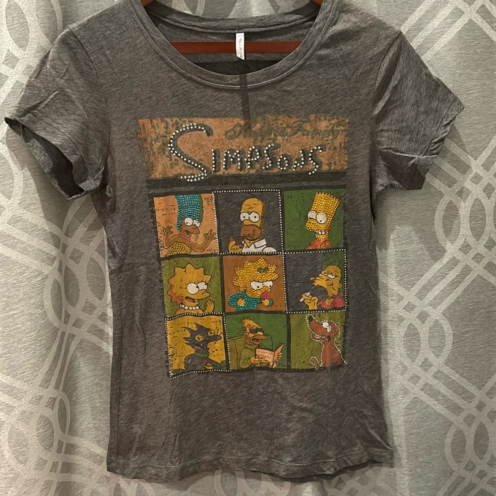 The Simpsons Rare and Sparkling T-shirt women large color gray/main characters